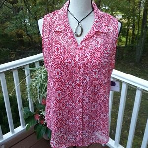 Liz Claiborne Sleeveless 2-PC Blouse &Camisole Set